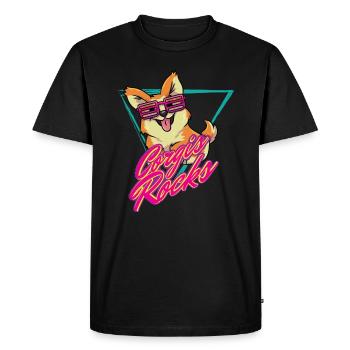 Welsh Corgi Pembroke - T-shirt Premium bio Homme - noir - Devant - Nico (187cm)