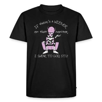 Rick and Morty If There's A Wiener - Men's Premium Organic T-Shirt - black - Front - Nico (187cm)