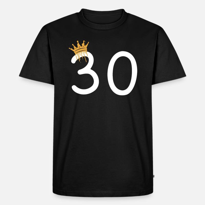 30 - Männer Premium Bio T-Shirt - Schwarz