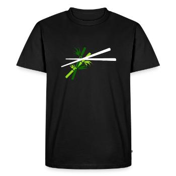 Baguettes avec fond de bambou - baguettes - T-shirt Premium bio Homme - noir - Devant - Nico (187cm)