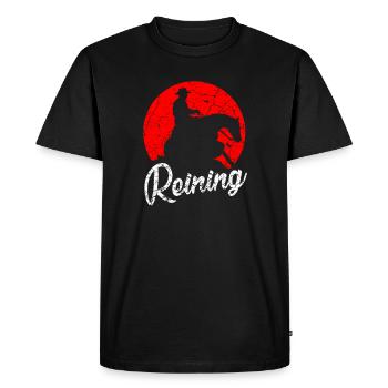 Reining Sliding Stop à l’équitation de l’ouest cheval - T-shirt Premium bio Homme - noir - Devant - Nico (187cm)