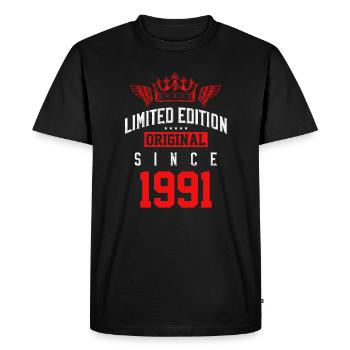 1991 limited edition - Men's Premium Organic T-Shirt - black - Front - Nico (187cm)