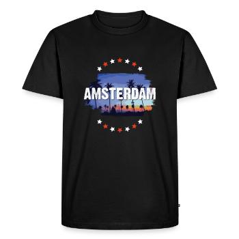 Amsterdam - T-shirt Premium bio Homme - noir - Devant - Nico (187cm)