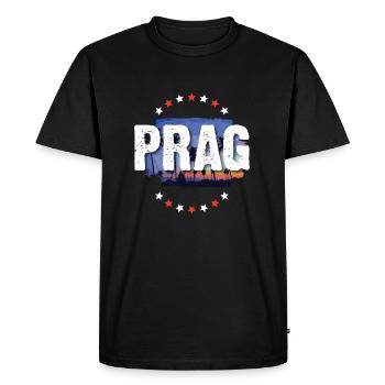 Prague - T-shirt Premium bio Homme - noir - Devant - Nico (187cm)