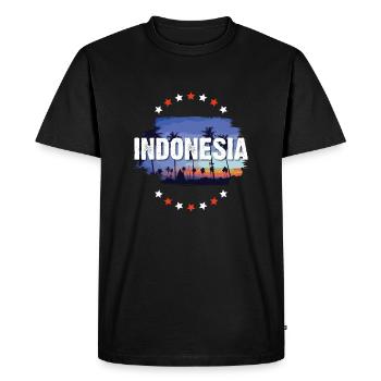 Indonésie - T-shirt Premium bio Homme - noir - Devant - Nico (187cm)