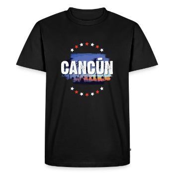 Cancun - T-shirt Premium bio Homme - noir - Devant - Nico (187cm)