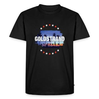 Golden Sands - Men's Premium Organic T-Shirt - black - Front - Nico (187cm)