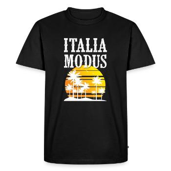 Mode Italie - T-shirt Premium bio Homme - noir - Devant - Nico (187cm)