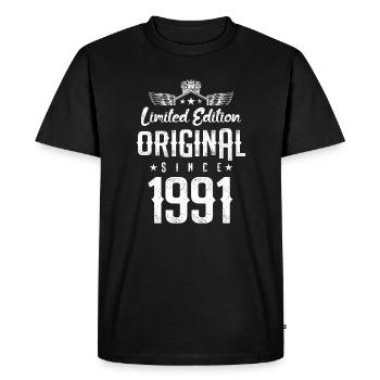 1991 limited edition - Men's Premium Organic T-Shirt - black - Front - Nico (187cm)