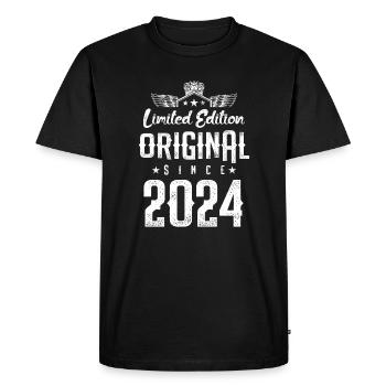 Édition limitée 2024 - T-shirt Premium bio Homme - noir - Devant - Nico (187cm)