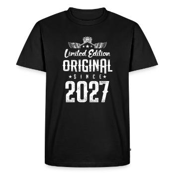 Édition limitée 2027 - T-shirt Premium bio Homme - noir - Devant - Nico (187cm)