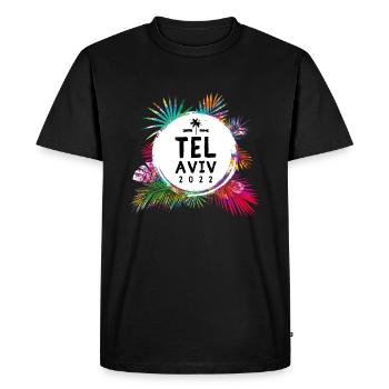 Tel Aviv 2022 Coloré - T-shirt Premium bio Homme - noir - Devant - Nico (187cm)