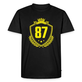 87 Nombre d’armoiries - T-shirt Premium bio Homme - noir - Devant - Nico (187cm)