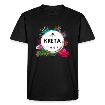 Tour de Crète coloré - T-shirt Premium bio Homme - noir - Devant - Nico (187cm)