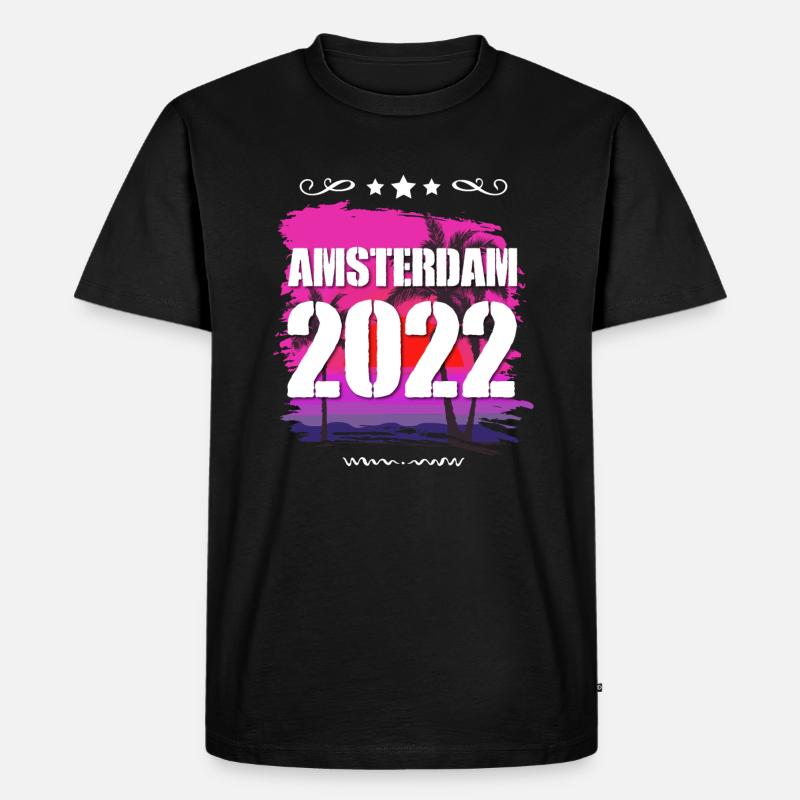 Amsterdam 2022 - Männer Premium Bio T-Shirt - Schwarz