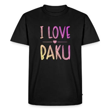 J’aime Bakou - T-shirt Premium bio Homme - noir - Devant - Nico (187cm)