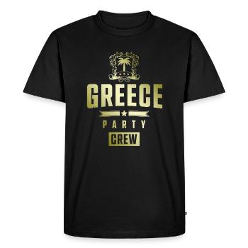 Greece Party Crew - Men's Premium Organic T-Shirt - black - Front - Nico (187cm)