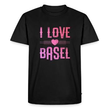 J’adore Bâle - T-shirt Premium bio Homme - noir - Devant - Nico (187cm)