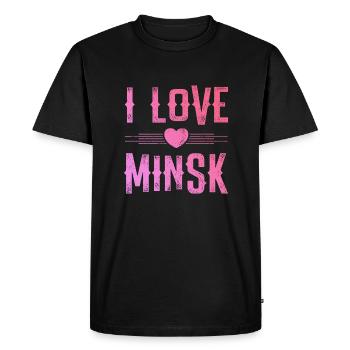 I Love Minsk - Men's Premium Organic T-Shirt - black - Front - Nico (187cm)