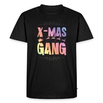 X-mas Gang - Men's Premium Organic T-Shirt - black - Front - Nico (187cm)
