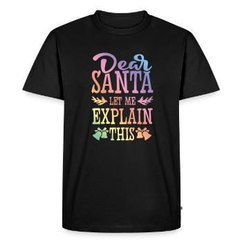 Dear Santa - Men's Premium Organic T-Shirt - black - Front - Nico (187cm)