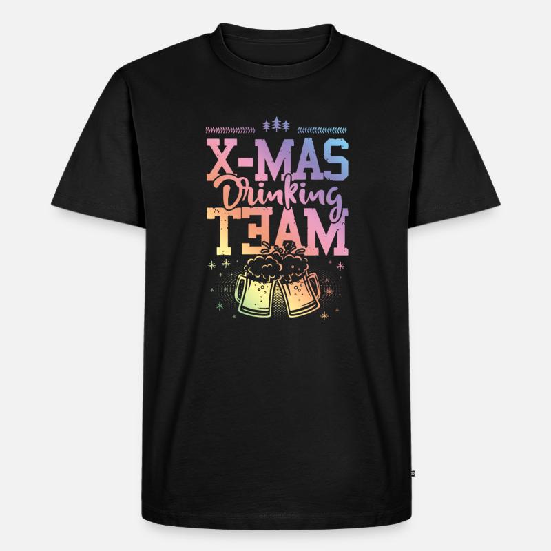 X-mas Drinking Team - Männer Premium Bio T-Shirt - Schwarz