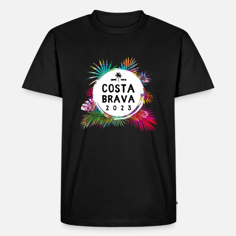 Costa Brava 2023 Bunt - Männer Premium Bio T-Shirt - Schwarz