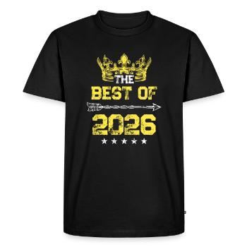2026 meilleur de l’anniversaire - T-shirt Premium bio Homme - noir - Devant - Nico (187cm)