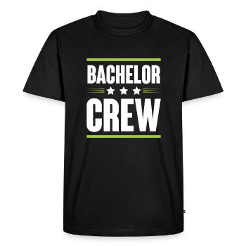 Bachelor Crew - Men's Premium Organic T-Shirt - black - Front - Nico (187cm)