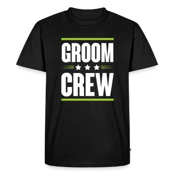 Groom Crew - Men's Premium Organic T-Shirt - black - Front - Nico (187cm)