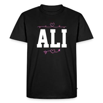 Ali - T-shirt Premium bio Homme - noir - Devant - Nico (187cm)