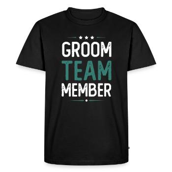 Groom Team - Men's Premium Organic T-Shirt - black - Front - Nico (187cm)