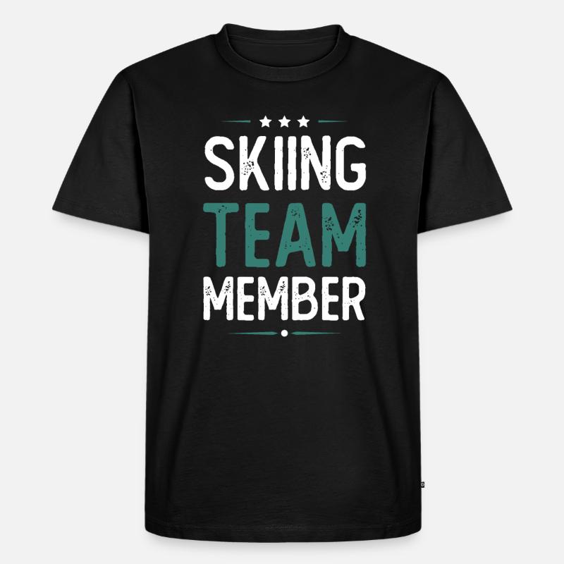 Skiing Team - Männer Premium Bio T-Shirt - Schwarz