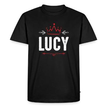 Lucy - Men's Premium Organic T-Shirt - black - Front - Nico (187cm)