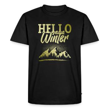 Hello Saying Winter - Men's Premium Organic T-Shirt - black - Front - Nico (187cm)