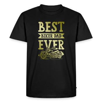 Biker Dad - Men's Premium Organic T-Shirt - black - Front - Nico (187cm)