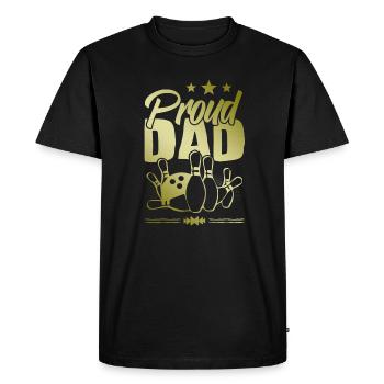 Bowling Dad - Men's Premium Organic T-Shirt - black - Front - Nico (187cm)