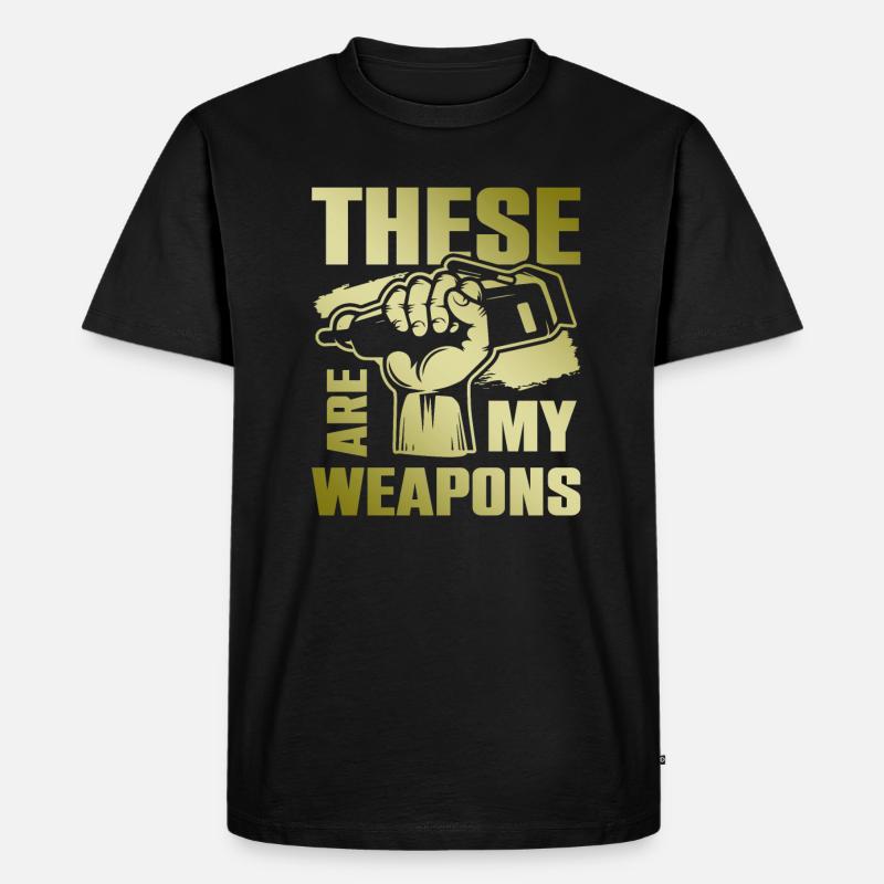 Barber weapons - Männer Premium Bio T-Shirt - Schwarz