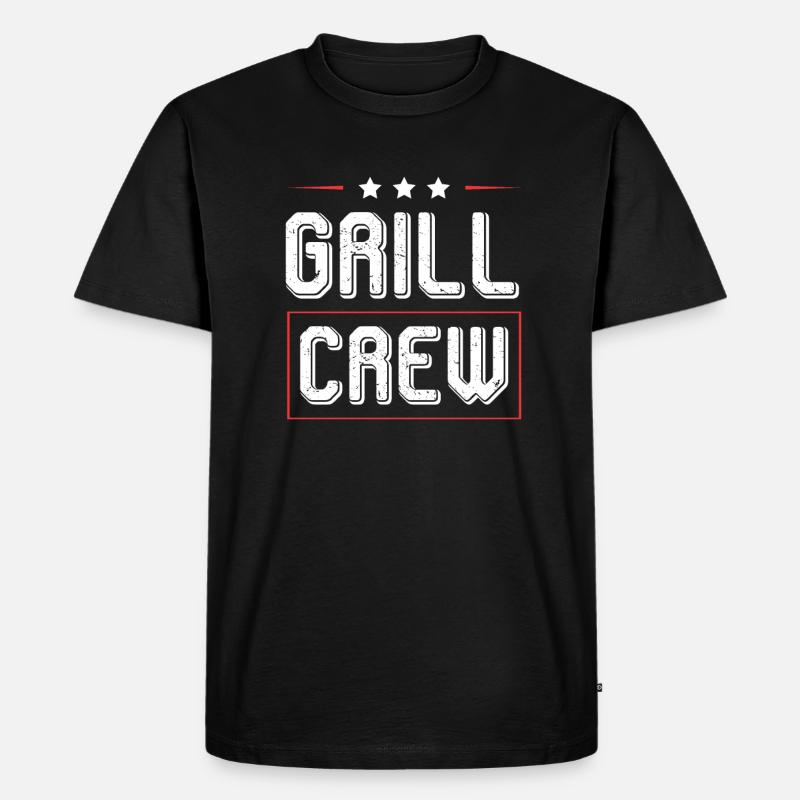 Grill Crew - Männer Premium Bio T-Shirt - Schwarz