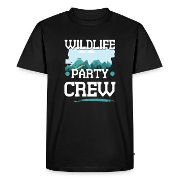 Équipage de la fête de la faune - T-shirt Premium bio Homme - noir - Devant - Nico (187cm)