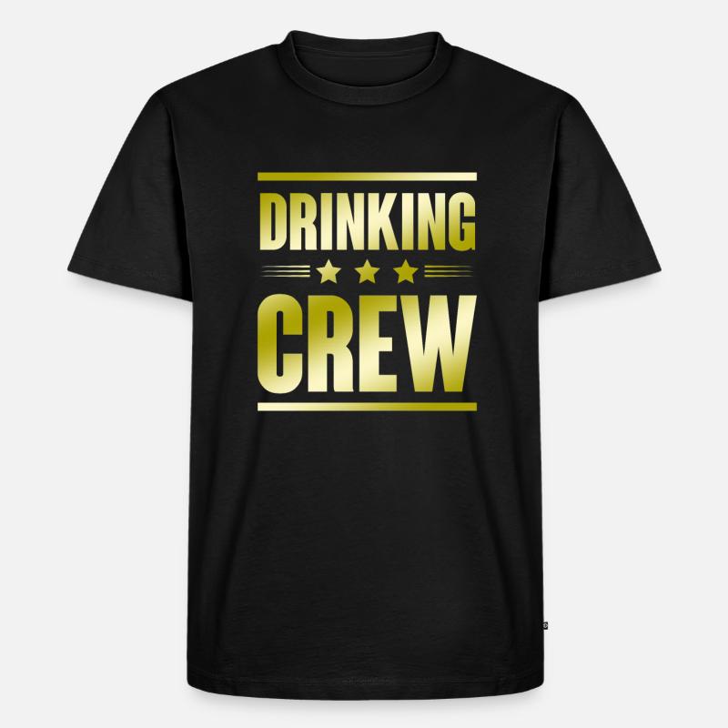 Drinking Crew - Männer Premium Bio T-Shirt - Schwarz