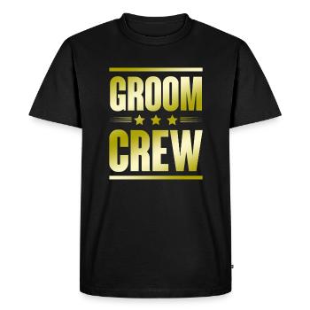 Groom Crew - Men's Premium Organic T-Shirt - black - Front - Nico (187cm)