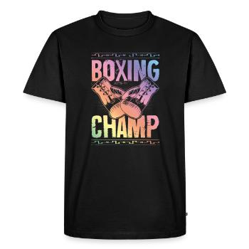 Boxing Champ - Men's Premium Organic T-Shirt - black - Front - Nico (187cm)