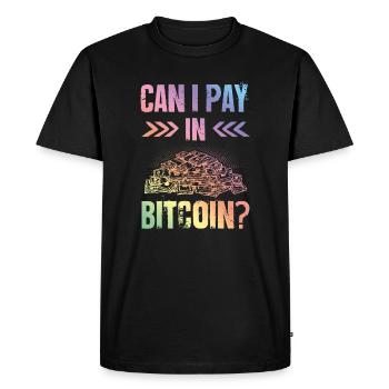 Pay with Bitcoin - Men's Premium Organic T-Shirt - black - Front - Nico (187cm)