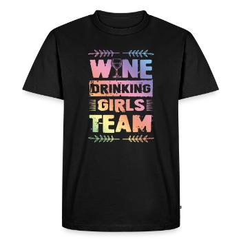 Les filles buveuses de vin - T-shirt Premium bio Homme - noir - Devant - Nico (187cm)