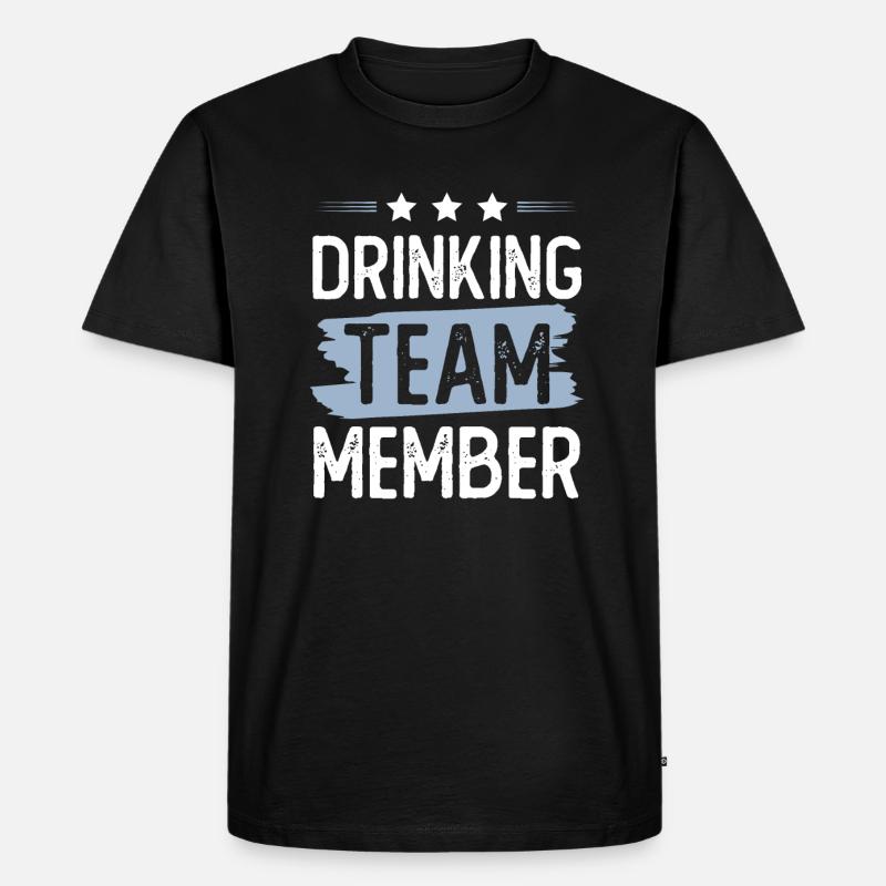 Drinking Team - Männer Premium Bio T-Shirt - Schwarz