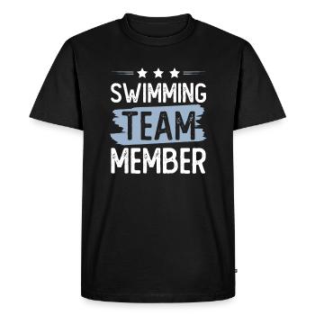 Équipe de natation - T-shirt Premium bio Homme - noir - Devant - Nico (187cm)