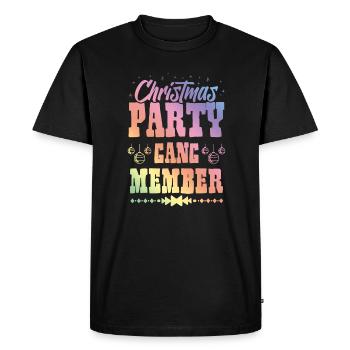 Membre du gang de la fête de Noël - T-shirt Premium bio Homme - noir - Devant - Nico (187cm)