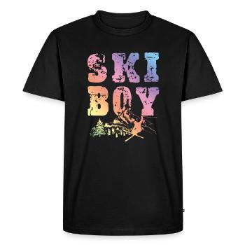Garçon de ski - T-shirt Premium bio Homme - noir - Devant - Nico (187cm)