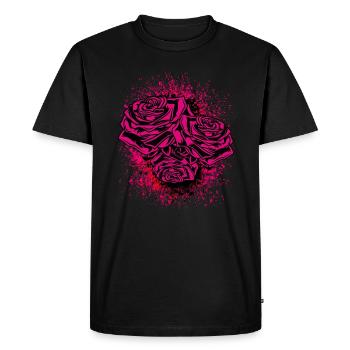 Rose Illustration - T-shirt Premium bio Homme - noir - Devant - Nico (187cm)